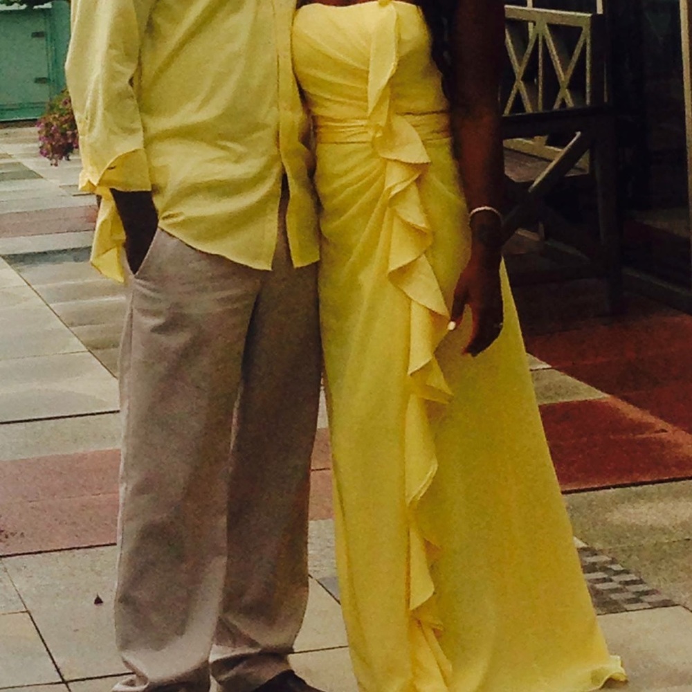 Yellow braid maids gown